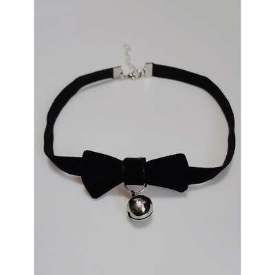 Velvet knot bow bell choker