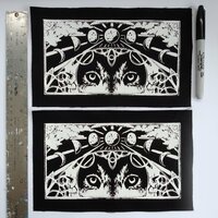 Moon Phases & Wolf Satanic Wiccan Goth Sew-on Patches - Thumbnail 3