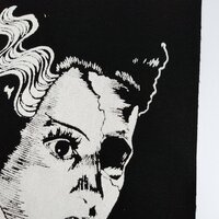 Zombie Bride of Frankenstein & Bat Wings Horror Punk Sew-on Patches - Thumbnail 2