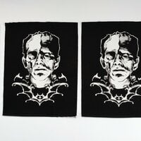 Zombie Frankenstein & Bat Wings Horror Punk Sew-on Patches - Thumbnail 2