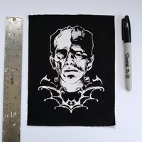 Zombie Frankenstein & Bat Wings Horror Punk Sew-on Patches - Thumbnail 1