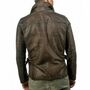 New Men's Genuine Leather Jacket Brown Distressed Biker Motorcycle Jacket-1