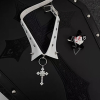 Gothic rivet cross choker - Thumbnail 1