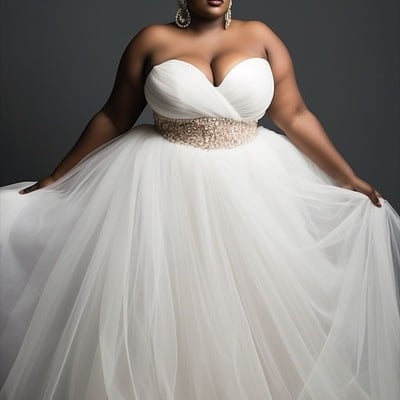 Plus size wedding dresses bridal gown empire with beading - Thumbnail 1