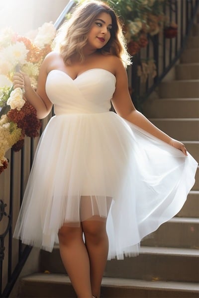 Knee Length Wedding Dresses Bridal Gown Tulle