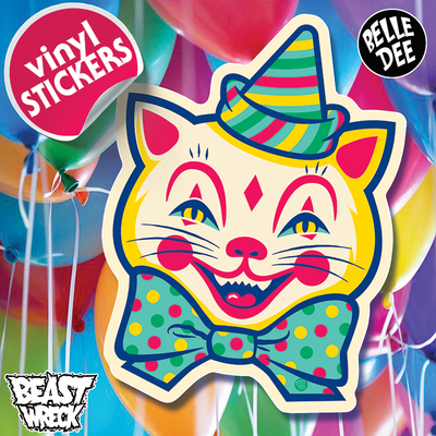 CLOWN CAT Vinyl Sticker