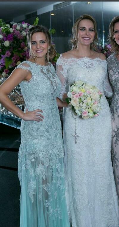 Luxury Blue Sheath Mother Of The Bride/Groom Dresses Lace Appliques Wedding Guest Dress