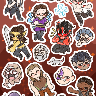 Baldur's gate 3 sticker sheet