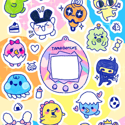 Tamagotchi sticker sheet