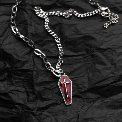 Gothic coffin necklace