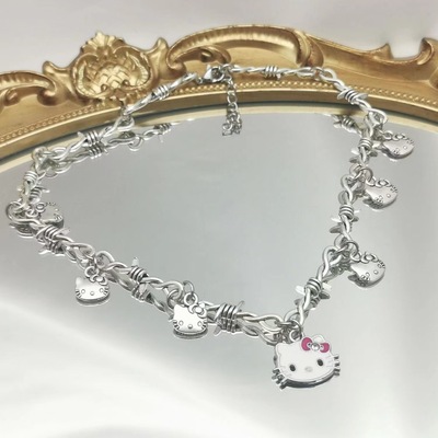 Kitty thorns y2k necklace