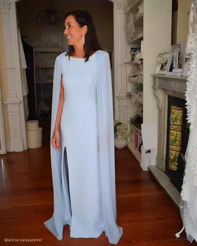 Light Blue Mother Of The Bride/Groom Dresses with Shawl Wedding Guest Dress Evening Formal Dress