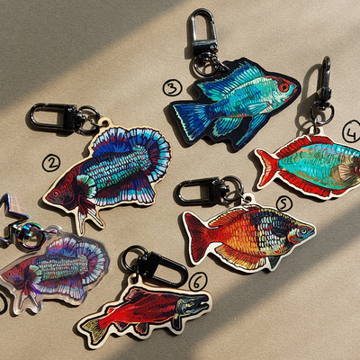 Fish wooden/acrylic charms