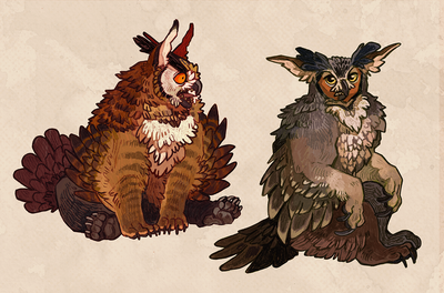 Wooden/Acrylic charms: Owlbears