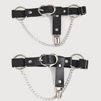 1 Pair Heart Buckle Leg Harness Garter Belt - Thumbnail 1