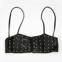 Elastic Black Strap Lace Up Corset Belt - Thumbnail 3