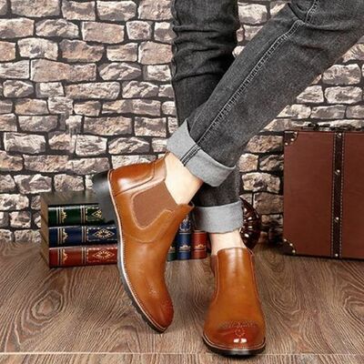 Casual bullock carve patterns martin boots chelsea boot