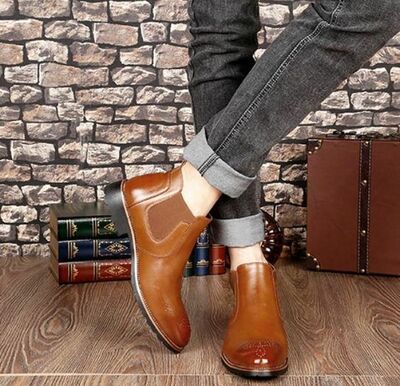Casual Bullock carve patterns Martin boots Chelsea Boot
