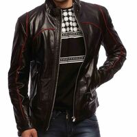Mens Leather Jacket Stylish Genuine Lambskin Motorcycle Bomber Biker - Thumbnail 4