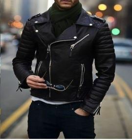 Men’s biker leather jacket, Men’sfashion black motorcycle jacket, Men’s jackets