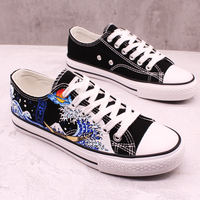 New style sea wave sunrise hand-painted canvas shoes - Thumbnail 2