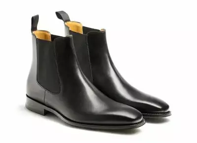 New Handmade Men's Black Leather Chelsea Boots Chiseled Toe Dress Formal Shoes