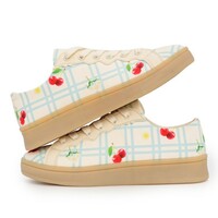 Sweet Cherry Print Sneakers For Women - Thumbnail 1