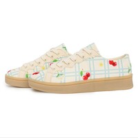 Sweet Cherry Print Sneakers For Women - Thumbnail 2