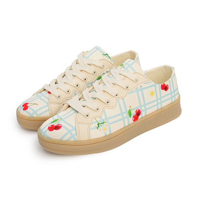 Sweet Cherry Print Sneakers For Women