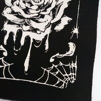 Melting Eye ball Rose with Spider Webs & Crosses Goth Punk Sew-on Patches - Thumbnail 2