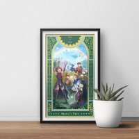 Maple Art Print | Gold Metallic Ink Bofuri Painting | Maximum Defense Isekai Tarot Collector Print - Thumbnail 2