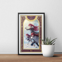  Mushoku Tensei Gold Ink Art Prints | Rudeus Greyrat | Roxy | Eris Greyrat | Sylphiette Illustration | Isekai Tarot Collector Print - Thumbnail 2