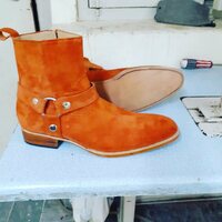Crafted Leather Handmade Tan Color Suede Fashion Jodhpur Ankle Style Boot - Thumbnail 1