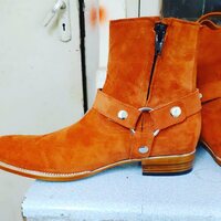 Crafted Leather Handmade Tan Color Suede Fashion Jodhpur Ankle Style Boot - Thumbnail 3