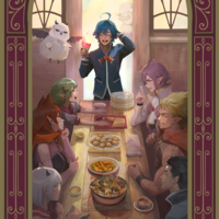 Iruma-kun Art Print | Gold Metallic Ink Welcome to Demon School! Iruma-kun Painting | Isekai Tarot Collector Print  - Thumbnail 1