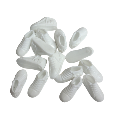 10 pairs of white tennis shoes for fashion dolls