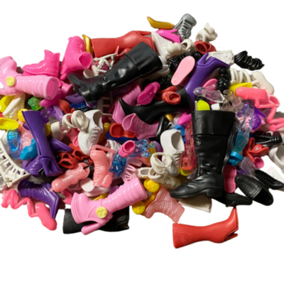 50 pairs of Mix Lot Fashion Doll Shoes-boots, sandals, heels, etc.