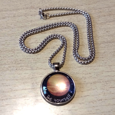 Stunning shine planet pendant art handcrafted necklace unique