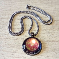 Stunning Shine Planet Pendant Art Handcrafted Necklace Unique - Thumbnail 2