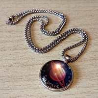 Stunning Shine Planet Pendant Art Handcrafted Necklace Unique - Thumbnail 3