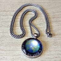 Stunning Shine Planet Pendant Art Handcrafted Necklace Unique - Thumbnail 4