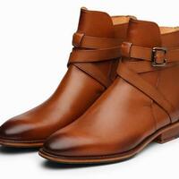 New Handmade Luxurious Calf Leather in a Rich Burnished Tan Bespoke Jodphur Boot - Thumbnail 1