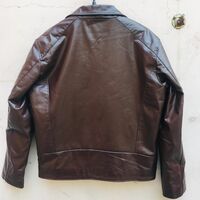 Crafted Leather Men's Dark Brown Leather Biker Motorcycle Jacket - Thumbnail 1