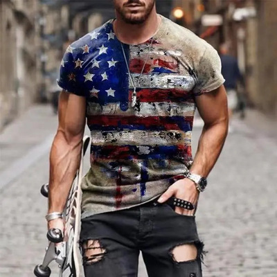 Vintage usa flag tee 3d: rep your colors in style (slim fit, 3xl)