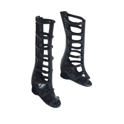 6 pairs of black boutique fashion doll boots