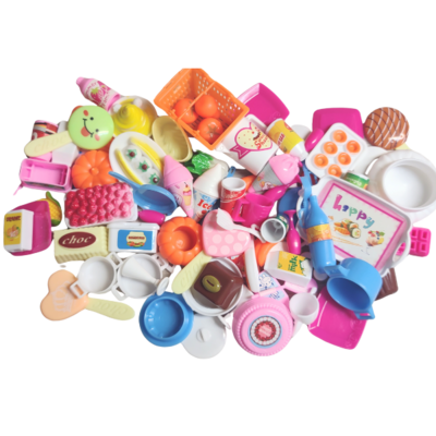 50pcs. miniature fashion doll food/utensil set
