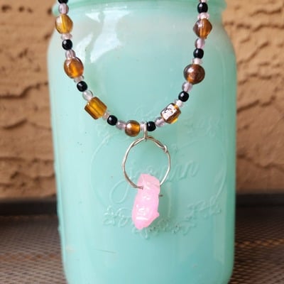 Pink pony club necklace