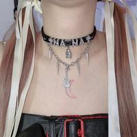 Nana rivet leather punk choker - Thumbnail 2