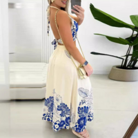 Casual Printed Sleeveless Two Piece Set - Thumbnail 2