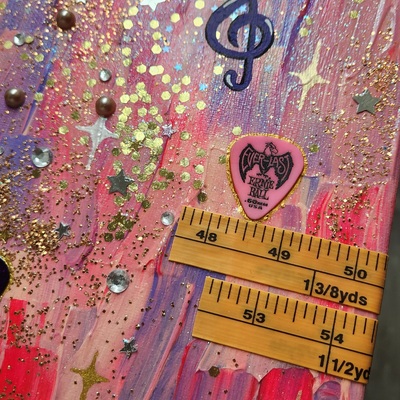 'how to measure time' mixed media painting